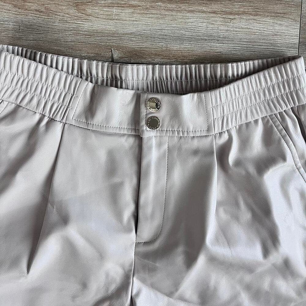 Karl Lagerfield Faux Leather Biege Shorts - Picture 2 of 8
